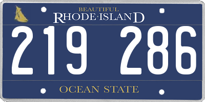 RI license plate 219286