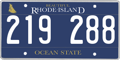 RI license plate 219288