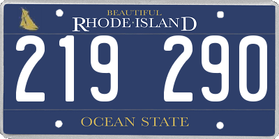 RI license plate 219290