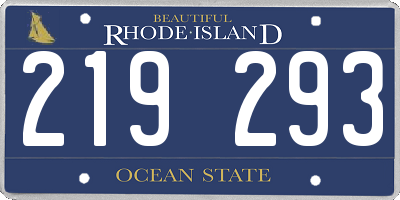 RI license plate 219293