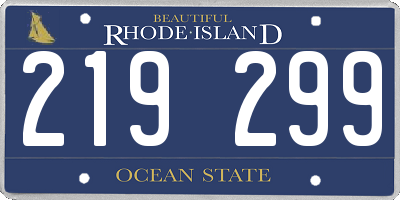 RI license plate 219299