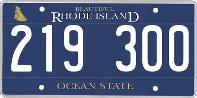 RI license plate 219300