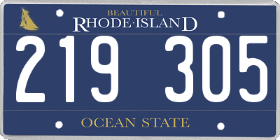 RI license plate 219305