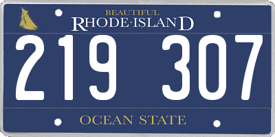 RI license plate 219307