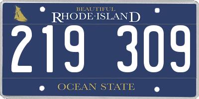 RI license plate 219309