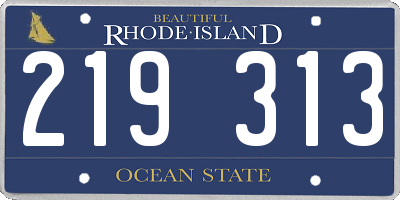 RI license plate 219313