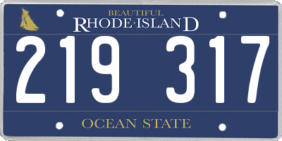 RI license plate 219317