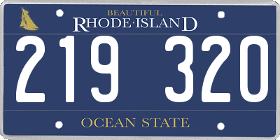 RI license plate 219320