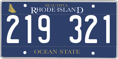 RI license plate 219321