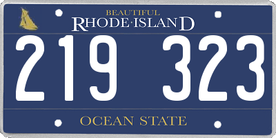 RI license plate 219323