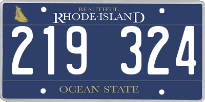 RI license plate 219324