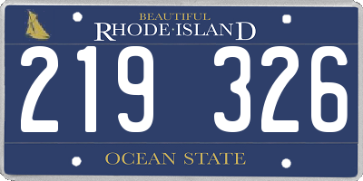 RI license plate 219326