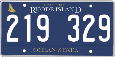 RI license plate 219329