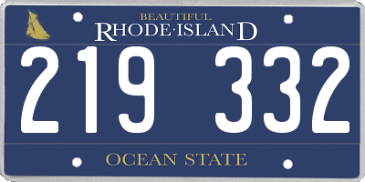 RI license plate 219332