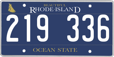 RI license plate 219336