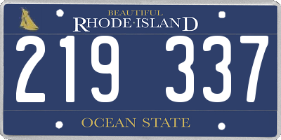 RI license plate 219337