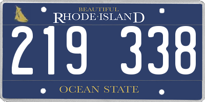 RI license plate 219338