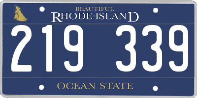 RI license plate 219339