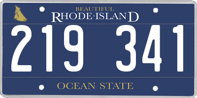 RI license plate 219341