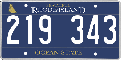 RI license plate 219343