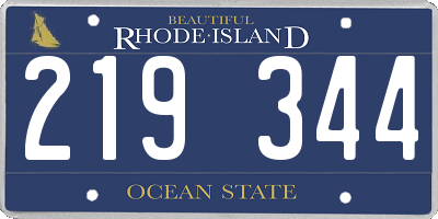 RI license plate 219344