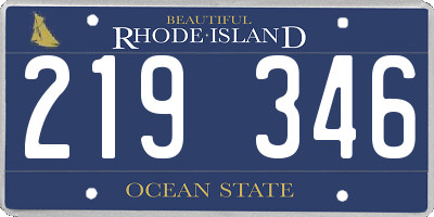RI license plate 219346
