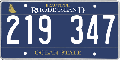 RI license plate 219347