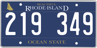RI license plate 219349