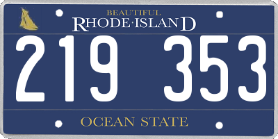 RI license plate 219353
