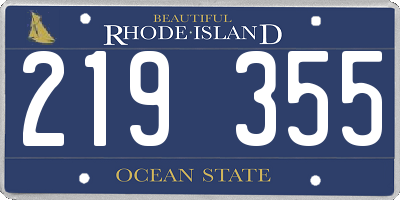 RI license plate 219355