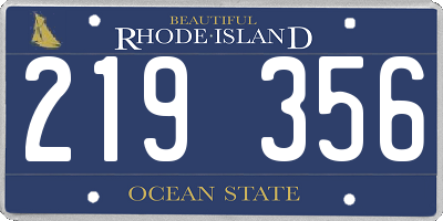 RI license plate 219356