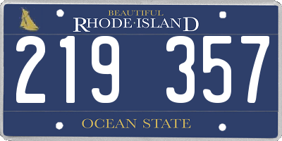 RI license plate 219357