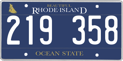 RI license plate 219358
