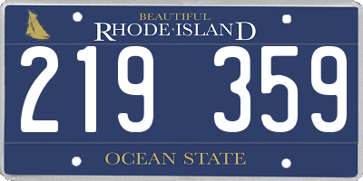 RI license plate 219359