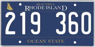 RI license plate 219360
