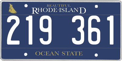 RI license plate 219361