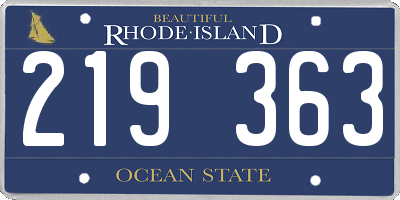 RI license plate 219363