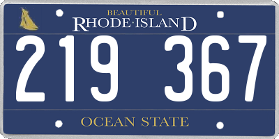 RI license plate 219367