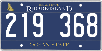 RI license plate 219368