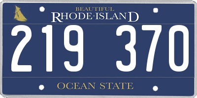RI license plate 219370