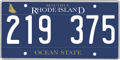 RI license plate 219375