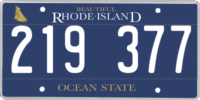 RI license plate 219377