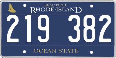 RI license plate 219382