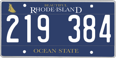 RI license plate 219384