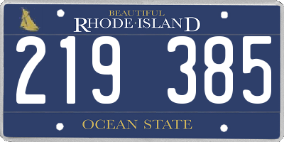 RI license plate 219385