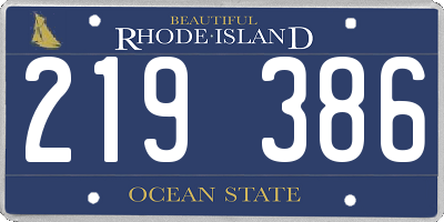 RI license plate 219386