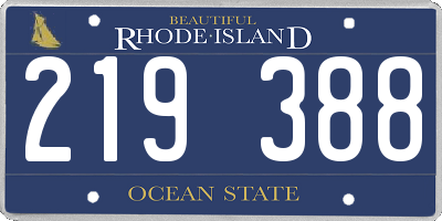 RI license plate 219388