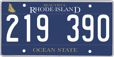 RI license plate 219390