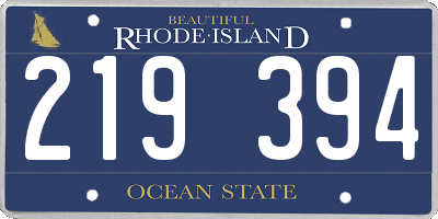 RI license plate 219394