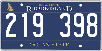 RI license plate 219398